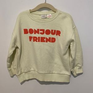 Zara Kids Bonjour Friend Sweatshirt